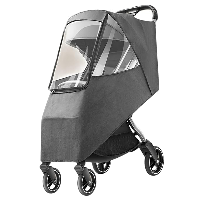 Universal Stroller Rain Cover Windproof Clear Ventilated Design Durable PP Material Fits Most Strollers