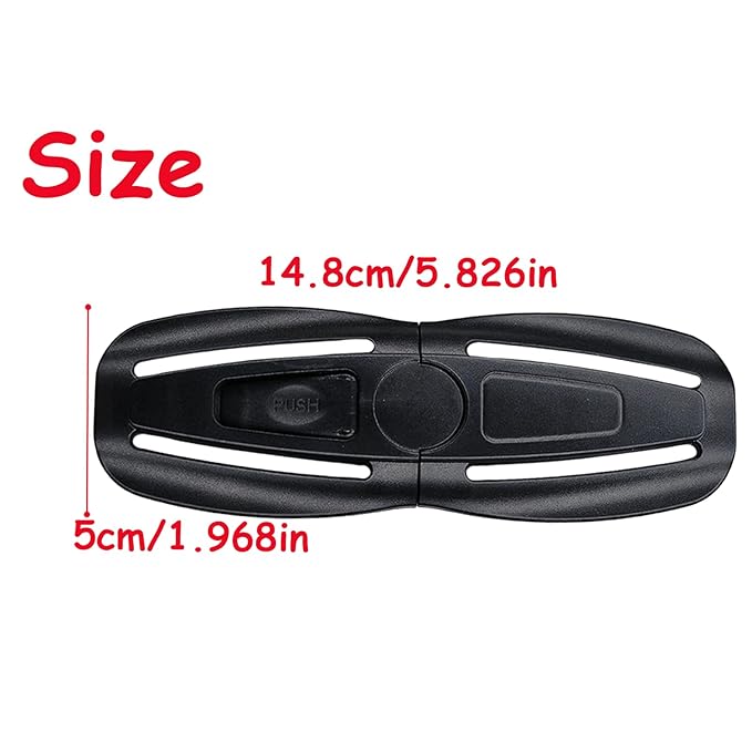 Child Seat Chest Clip,Baby Seat Chest Harness Buckle Buckle Lock Seat Chest Stroller Chest Universal Replacement for Baby and Kids Trend (Black)