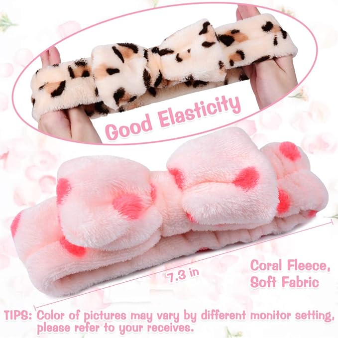 8 Pack Spa Headbands for Women Facial Makeup Headband Stocking Stuffers For Women Teen Girls Coral Fleece Easter Basket Stuffers Valentines Galentines Day Gifts Hair Band Party Favors Christmas Gifts