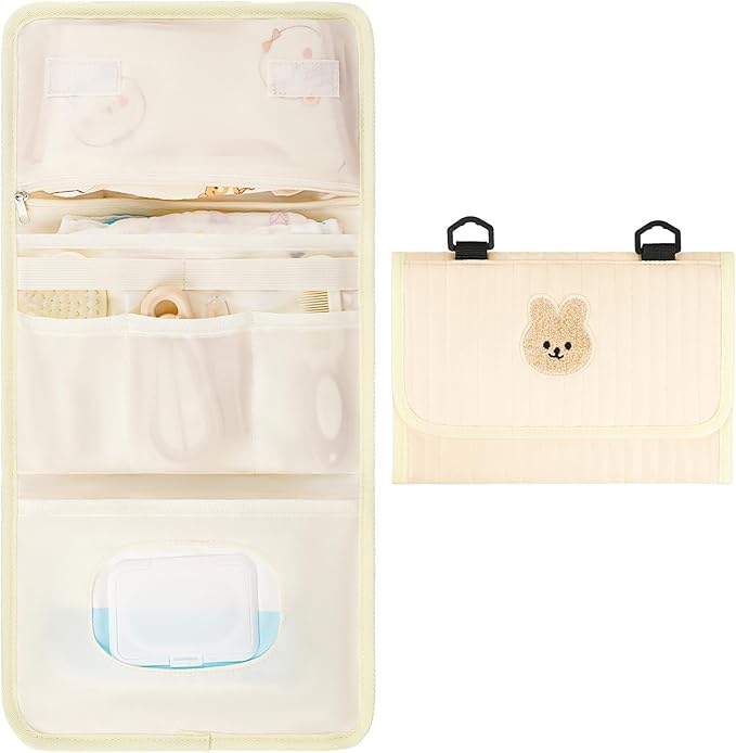 Diaper Bag Organizer,Foldable Small Diaper Pouch,Baby Travel Purse,Mom Bag for Outdoor