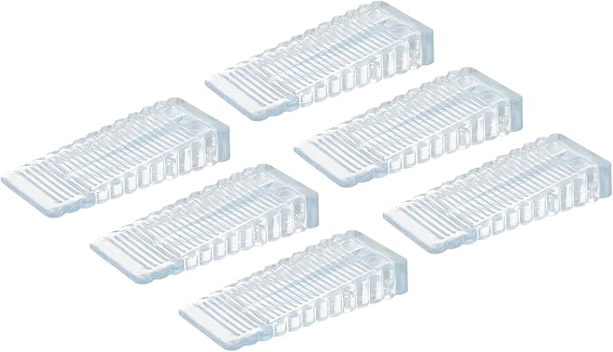 uxcell 6 Pcs Door Stoppers for Bottom of Door, 15mm/0.59 Inch Door Stops, Rubber Door Stopper Wedge Anti Slip, Window Stopper Door Stackable, Clear