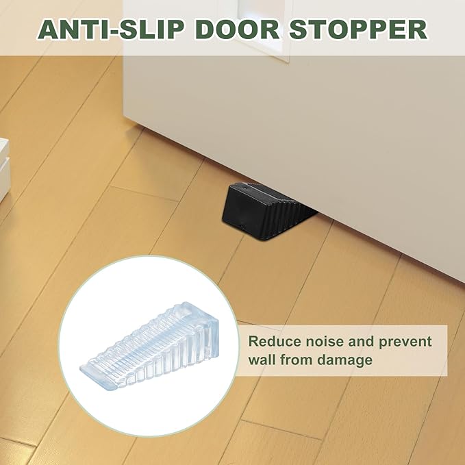 uxcell 6 Pcs Door Stoppers for Bottom of Door, 28mm/1.10 Inch Door Stops, Rubber Door Stopper Wedge Anti Slip, Window Stopper Door Stackable, Clear