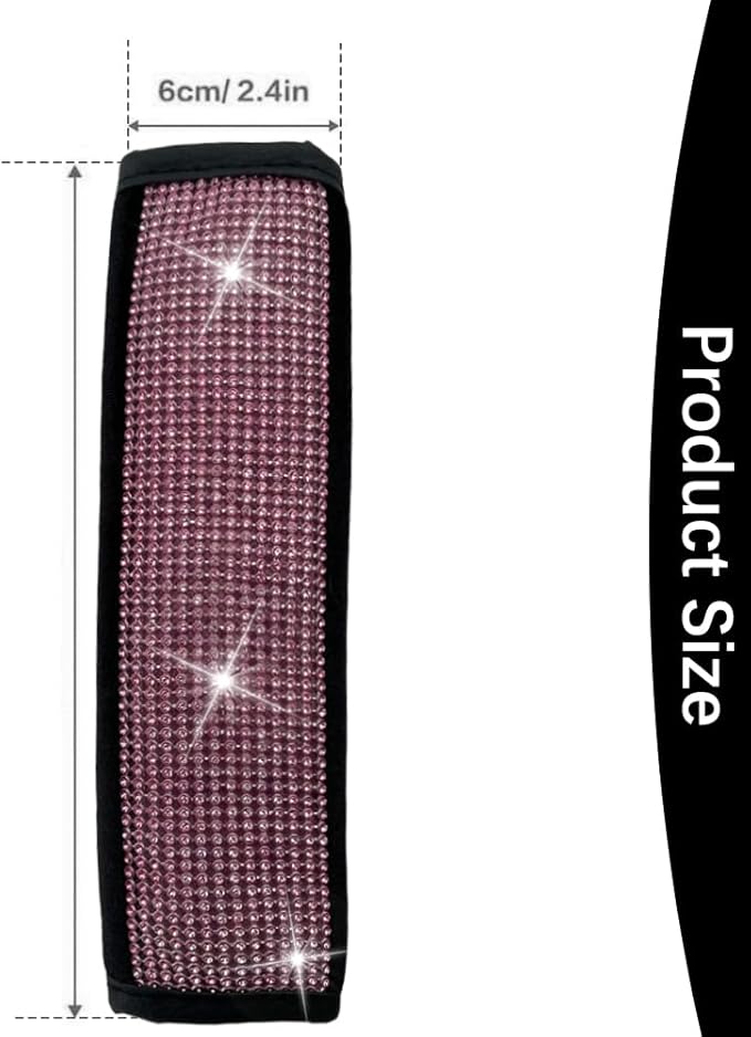 JDDRY Car Seat Belt Covers,Universal Car Seat Belt Pads,Seat Belt Strap Cover Shoulder Pad,Bling Seat Belt Cover(Pink,2PC)
