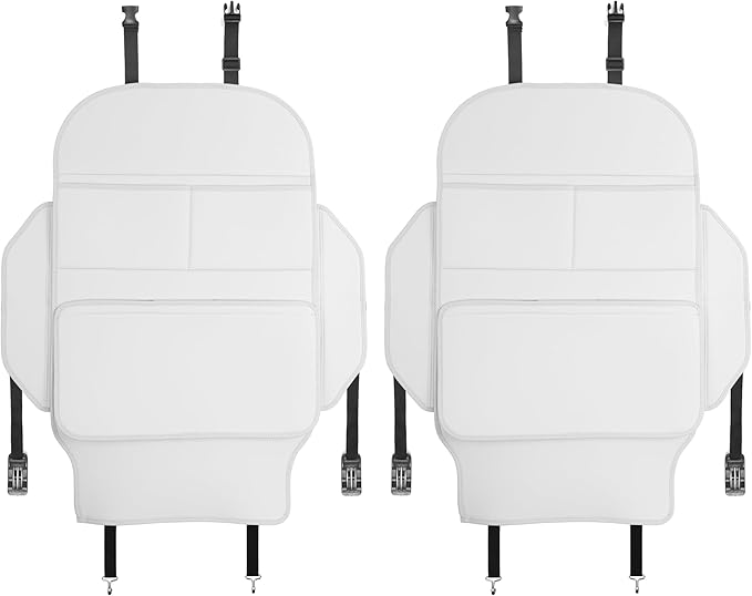 TAIKOO Seat Back Protector,Preventing the Impact of Children Stepping on the Seat Backrest,Beautiful appearance and easy to clean,black (Cream White -2 pcs)