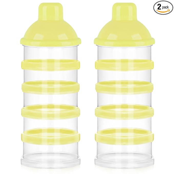 Accmor Formula Dispenser On The Go, 5 Compartments Stackable Formula Container for Travel, Baby Milk Powder Kids Snack Container, BPA Free