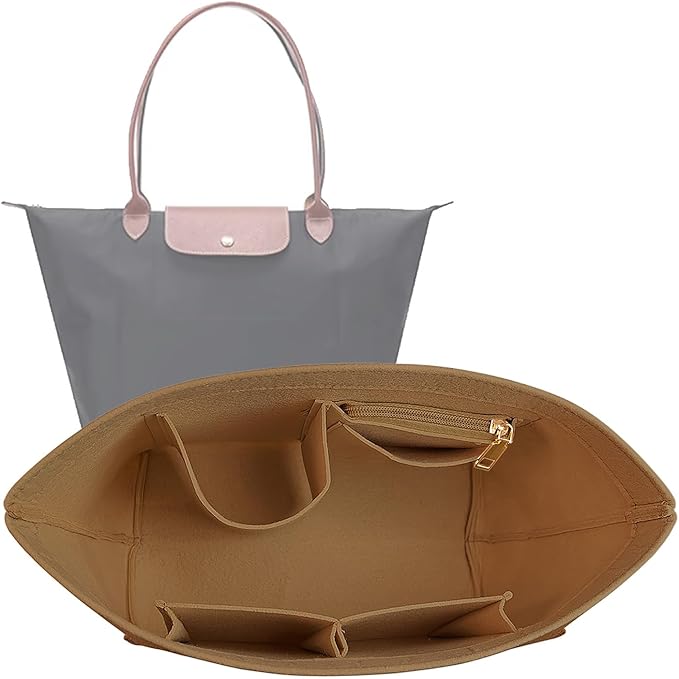 Lckaey bag Organizer Insert for Longchamp Pliage Neo Handbags Insert Organizer 1012camel-M