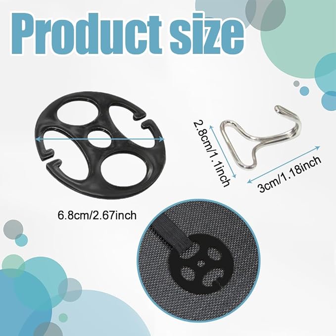 24PCS Car Seat Cover Plum Plate Metal Hooks, 12Pcs Plastic Car Seat Covers Chucks and 12Pcs Metal Hooks Locking Clip Plastic Card Fixed Fastener Buckle for Car (Black)