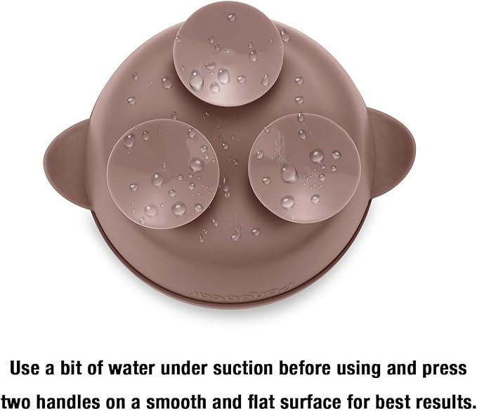 PandaEar 3 Pack Baby Suction Bowls with Lids – Stay Put Silicone Toddler Bowls for Self-Feeding & Travel, 100% Food Grade BPA-Free, Leakproof Feeding Set (Muted Earth Tones)