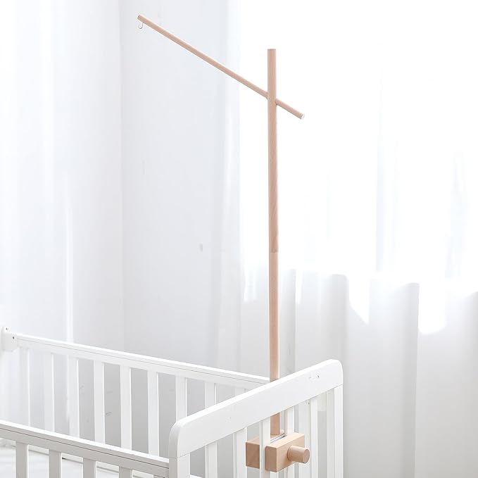 Baby Crib Mobile Arm,33.5in HBM Wooden Mobile Arm for Crib Mobile Hanger for Crib Baby Girl Nursery Decor