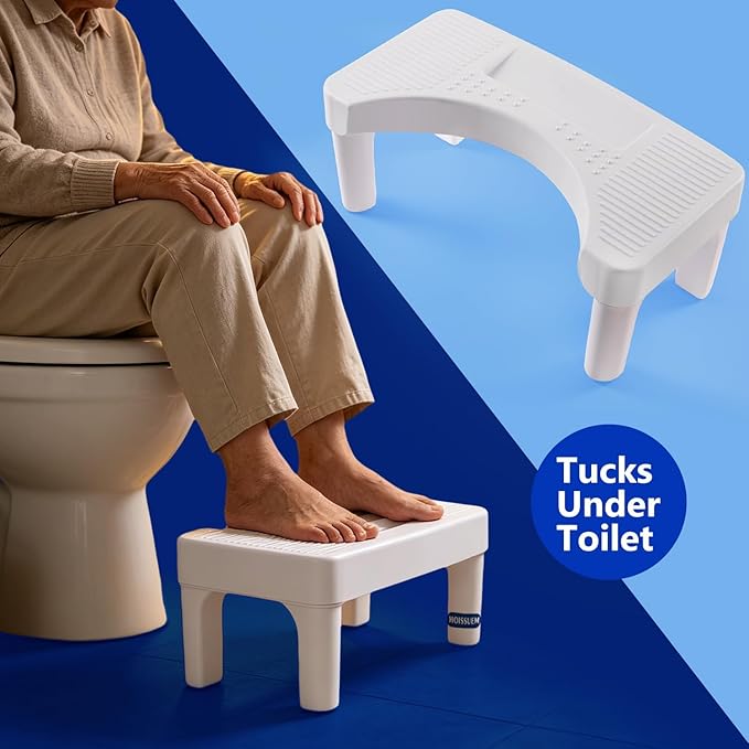 6.8 Inch Toilet Stool for Bathroom,Hoissuem Non-Slip Potty Stool for Pooping,Hoissuem Toilet Step Stool for Adults/Seniors/Kids