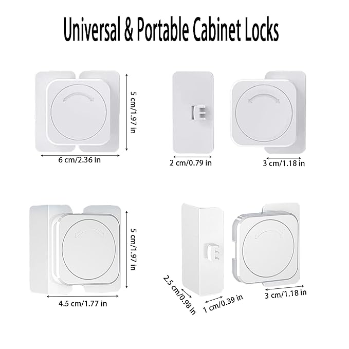 CMINGJ Cabinet Locks(12-Pack) for Babies, Kids and Toddlers Proofing Cabinet Child, Safety Locks Suitable for Cabinets, Drawer and Refrigerator with Easy Installation (9 Flat Lock+3 Right Angle Lock)