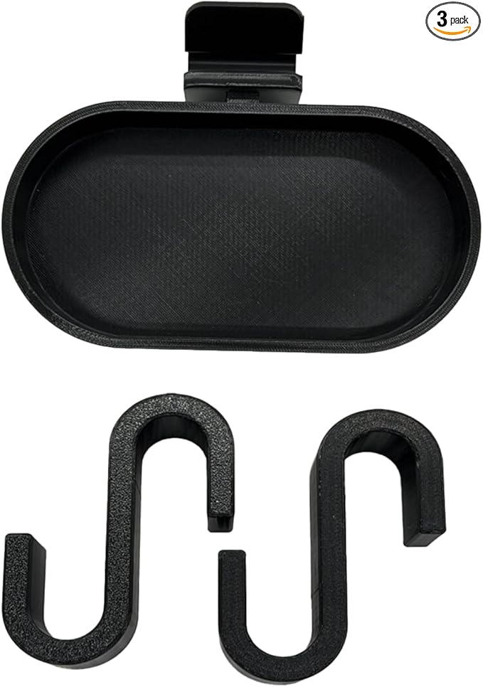 Multipurpose Side Hook + Stroller Wagon Snack Tray Compatible with Wonderfold Wagon Durable and Load-Bearing Hook (2 Pack Side Hook and 1pack Tray)