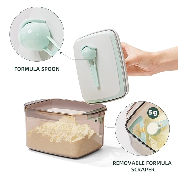 Formula Container for Home 1700ml - 2 Pack Baby Formula Dispenser Pop Up Milk Powder Container, 21OZ, 1.32LB, 600g, Brown