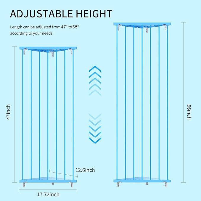 Stuffed Animal Storage Shelf Organizer(Patented) - Corner Stuffed Animal Holder Length Adjustable - Wall Plush Storage for Nursery Playroom Bedroom Kids Room (Blue, Standard)