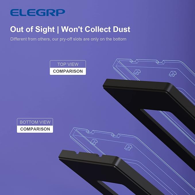 ELEGRP 1 Gang Screwless Decorative Wall Plates, Mid-Size Unbreakable Thermoplastic Faceplate Cover for Decorator Receptacle Outlet Switch, UL Listed (5 Pack, Matte Black)