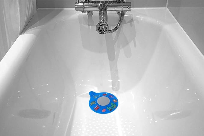 WSZCML Bathtub Drain Stopper, Silicone Tub Stopper Plug, Universal Bath Drain Cover, Kids Tots Babies Gift (Blue Turtle)