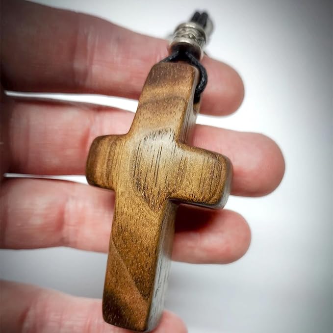 2 PCS Cross My Heart | Encouragement Gift Wooden Cross Key Chain Fingertip Stress Relief Gifts Pocket Small Cross Christmas Gift Handheld Wooden Cross Key Chain