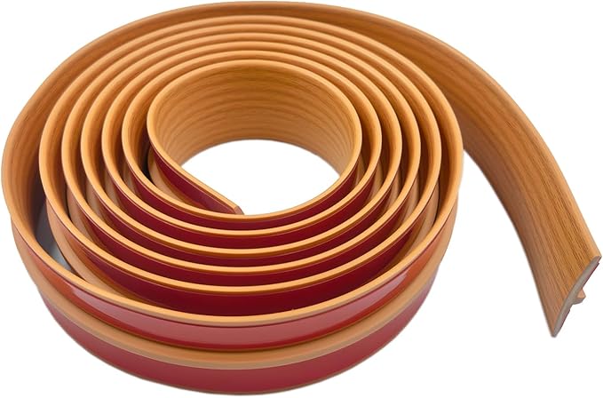 DAILISEN 9.84ft T Molding Flexible Self Adhesive T Shape Floor Transition Strip Bendable T Rubber Trim T Transition Strip for Tile to Laminate Flooring