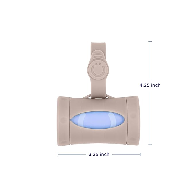 Ubbi Retractable On-the-Go Bag Dispenser for Baby Travel,Diaper Bag Accessory Must Have for Newborns,Helpful Baby Accessory,Taupe,(Pack of 12)