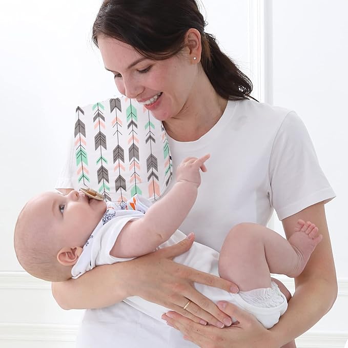 Little Tots Burp Cloths 100% Cotton Baby Burp Set, Absorbent & Soft Burping Cloth Newborn Towel for Newborns & Babies Boys & Girls Unisex 5 Pack (Full of Love)