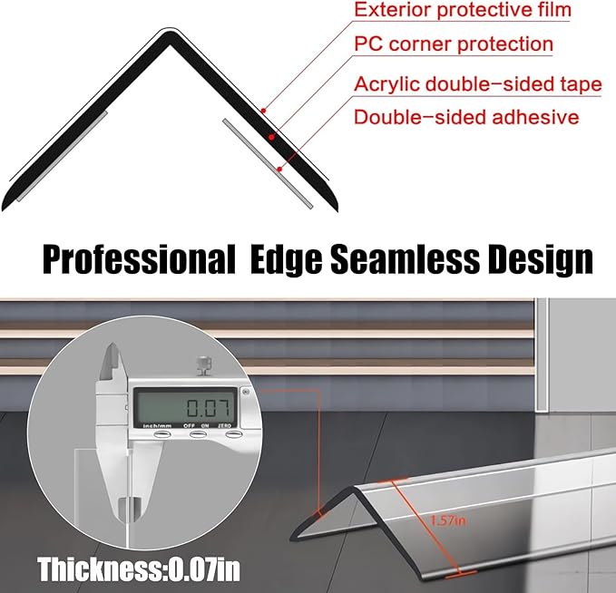 4 PCS Wall Corner Protectors,42cm(16.5in) Length Self-Adhesive Plastic Baby Corner Protectors, Corner Guards & Edge Protectors for Baby, Wall,Furniture, Door,Tables,Windows (4cmx42cm/1.57inx16.5in)