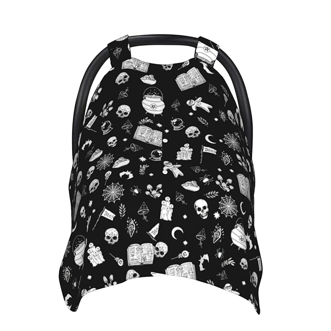 Gothic Baby Car Seat Canopy Cover Multi Use Nursing Cover for Mom Nursing Covers Newborn Goth Shower Gift