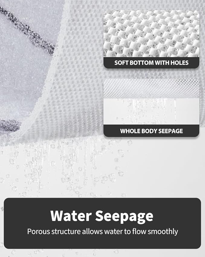 Non-Slip Bathtub Mat, 17x 30 Inch, Shower Mats for Bath Tub, PVC Loofah Bathroom Mats for Wet Areas, Quick Drying