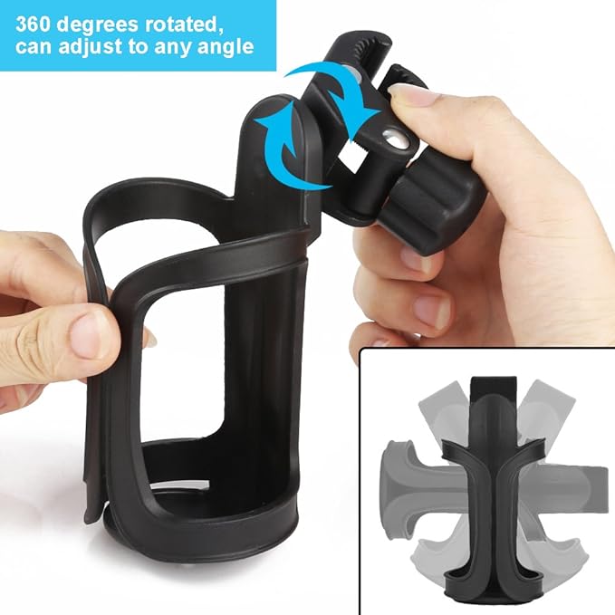 Accmor Bike Cup Holder, Bike Water Bottle Holders, Universal 360 Degrees Rotation Cup Holder for Bicycle, Stroller, Scooter, Walker, Wheelchair, Bike Bottle Holders for Kids Adults, 2 Pack