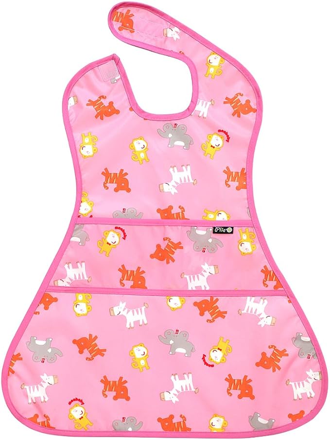 Plie Full Coverage Waterproof Feeding Bib for Toddlers – Extra Long Apron Bib for Mealtime, Self-Feeding, High Chairn