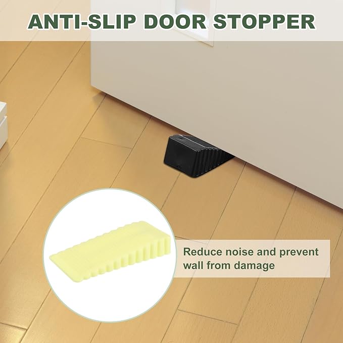 uxcell 4 Pcs Door Stoppers for Bottom of Door, 15mm/0.59 Inch Door Stops, Rubber Door Stopper Wedge Anti Slip, Window Stopper Door Stackable, Yellow
