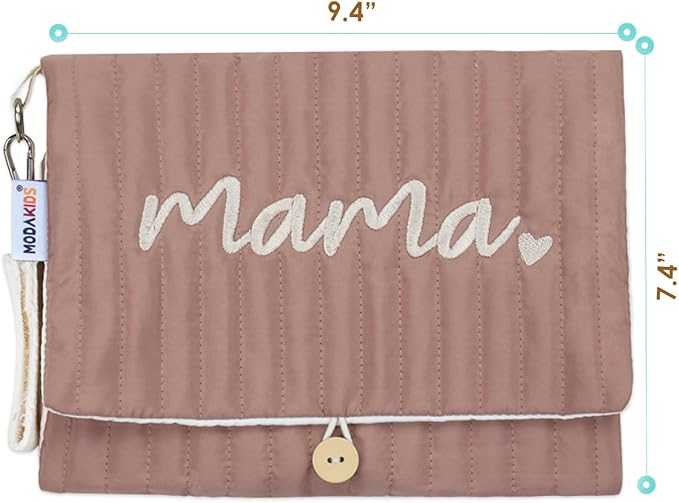 Baby Bag Organizer, Waterproof Mini Diaper Bag, Foldable Mom Travel Set, Diaper Organizer, with Gift for Baby Shower (Coffee)