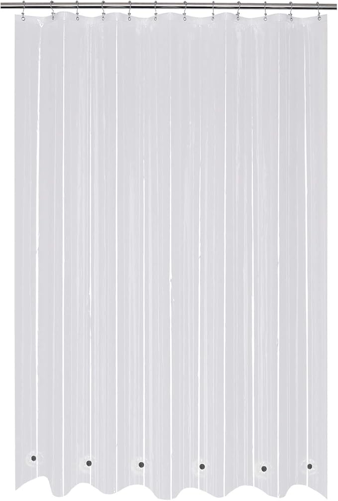 Mrs Awesome 66x72 Shower Curtain Liner with 6 Magnets Clear Thick PEVA Waterproof Plastic Shower Curtain 66 x 72 inches, Clear