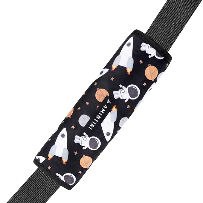 Amintiri Seat Strap Shoulder Pads for Kids, Seat Belt Cover for Children, Soft Furry Seat Belt Cushion for Travel, Cartoon Car Seat Belt Pad Cover for Boys and Girls.