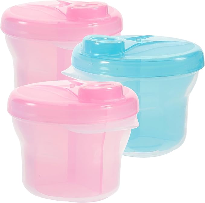 Healifty Rotating Milk Powder Box 3-Compartment Portable Baby Formula Dispenser Food Storage Container for Travel and Outdoor Feeding