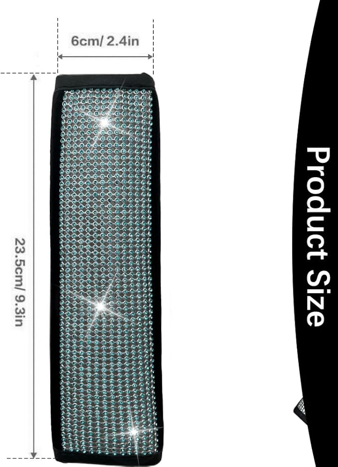 JDDRY Car Seat Belt Covers,Universal Car Seat Belt Pads,Seat Belt Cover Shoulder Pad,Bling Seat Belt Cover(Light Blue,2PC)