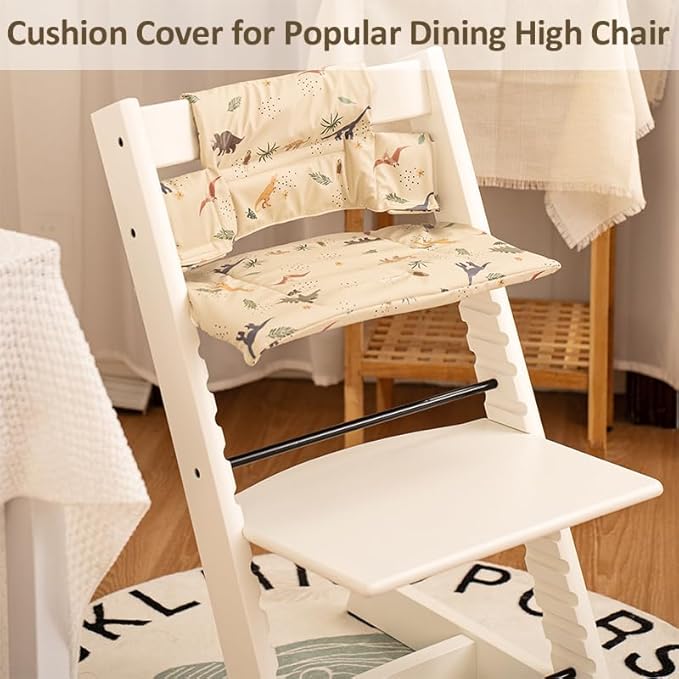 Baby Cushion Set Soft and Comfort High Chair Cushion for Infant, Toddler High Chair Accessories Easy to Clean and Install, Dinosaur