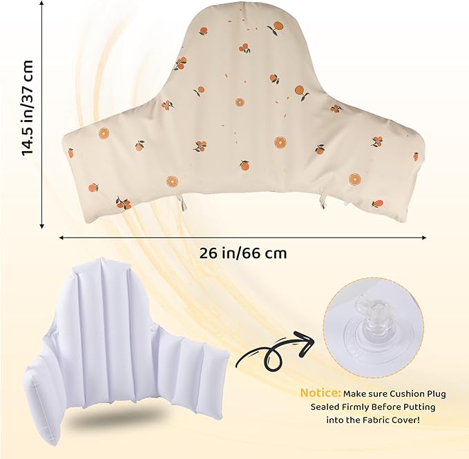High Chair Cushion with Cover Pad for IKEA Antilop Babies Toddlers Inflatable & Reversible Built-in Inflatable Cushion