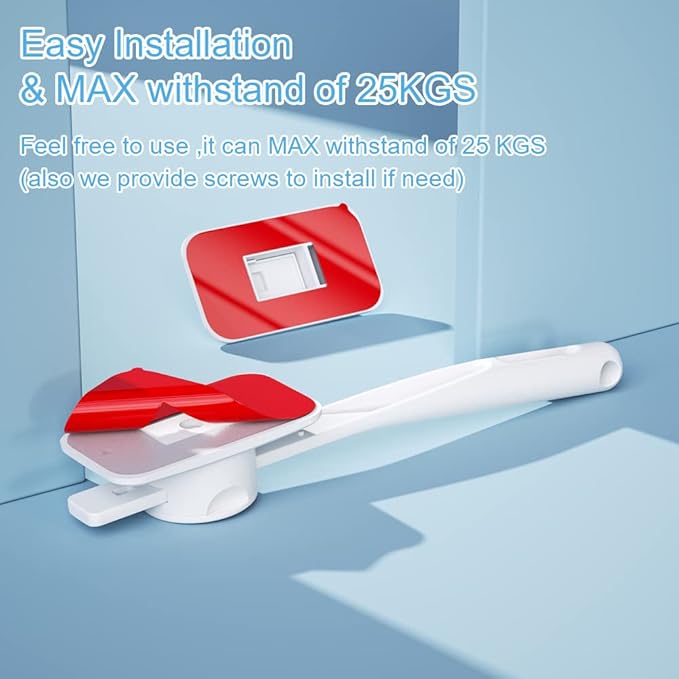 EUDEMON 1 Pack Child Proof Door Finger Pinch Guard, Baby Door Stopper& Door Latch, Adjustable Door Lever Handle for Pets, Great Door Lock for Dogs, Easy Cats Entry(White)