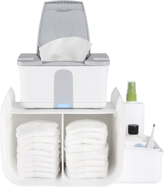 Ubbi Tabletop Diaper Caddy, Diaper Storage, Caddy Organizer, Stores Baby Diapers, Wipes & Baby Accessories, White