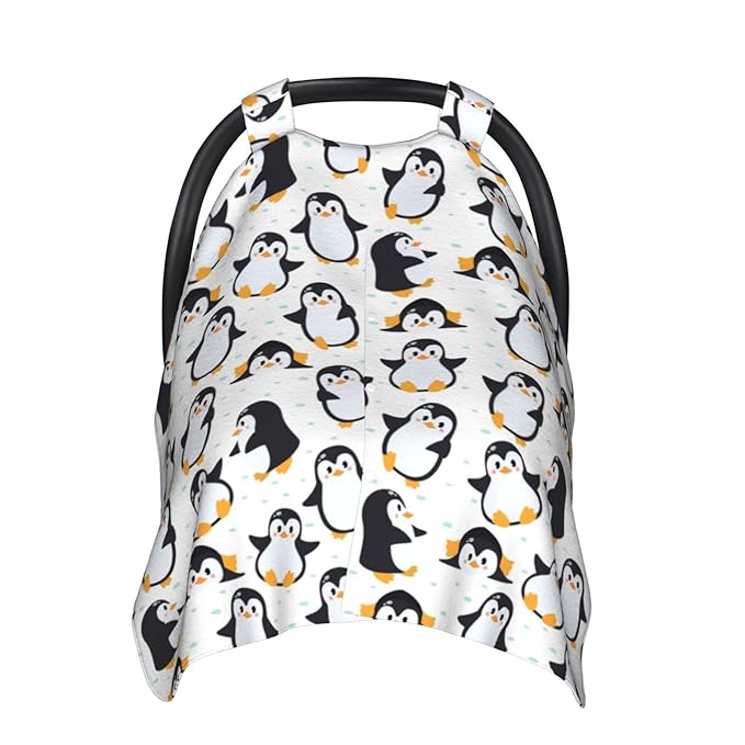 Penguin Car Seat Canopy Cover for Baby, Nursing Cover for Newborn, Penguin Stuff for Baby Stroller Cover for All Seasons