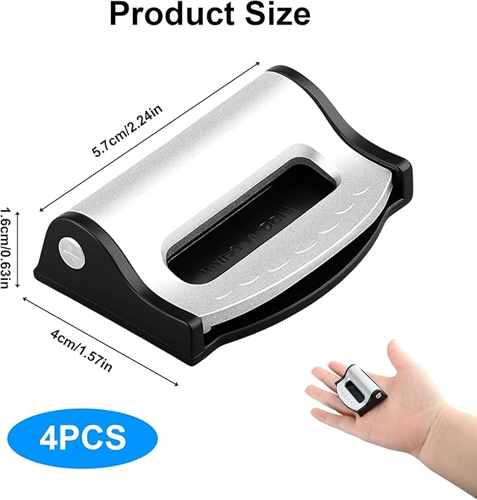 4 - Pack Seat Belt Adjuster Clips, Adjustable Anti - Slip Car Safety Positioners, Universal Fit for Vehicle Seatbelts, Comfort & Safety Accessory for Adults (Silver)