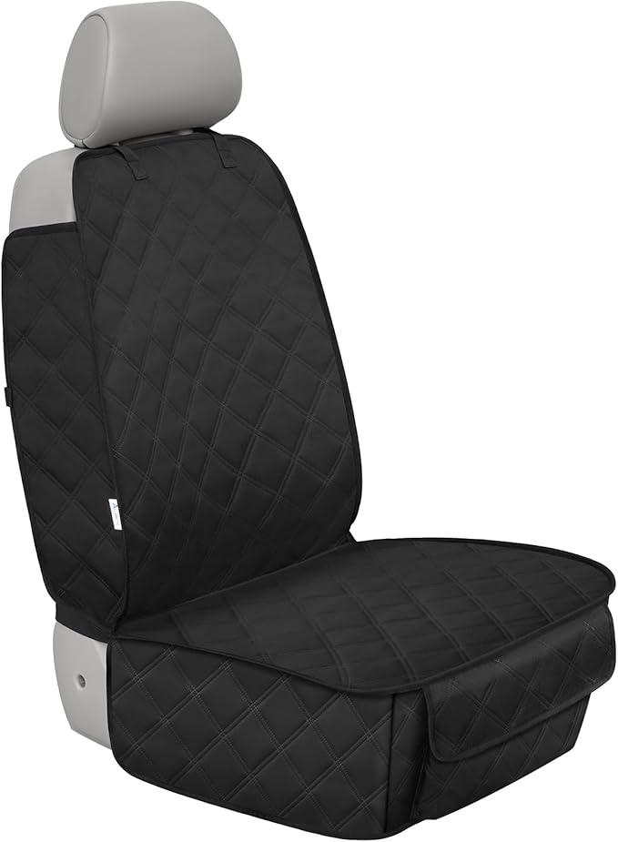 ALLANSING Front Seat Cover with Side Flaps - Waterproof, Durable Captain Seat Protector for Dogs & Humans, Protects from Dirt, Fur, Scratches, Fits Cars, SUVs, Trucks, Minivans(1-Pack)