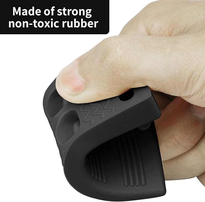 Door Stop Rubber Wedge Thin Door Stoppers for Bottom of Door Silica Gel Flexible Non Scratching Door Holder - Smart Stackable Slip-Resistant Design -Black