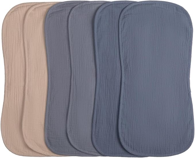 COOROBIN Muslin Burp Cloths 20" x 10",100% Cotton Pack of 6r, Extra Soft and Absorbent,Suitable for both boys and girls