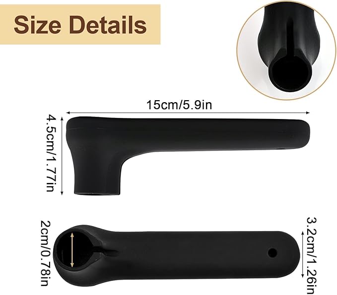 Silicone Door Handle Covers - Door Knob Covers Anti-Static Safety Door Knob Protector for Flat Square Levers 4Pcs（2 Black + 2 Brown）