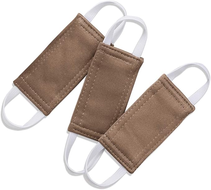 PONY DANCE Baby Door Latch Cover Closer - Nursery Door Silencer with Strong Elastic Straps, Thick Solid Cushion for Noise Reduction, Prevents Slamming, 3 Pieces, 4W x 2L Inches, Mocha
