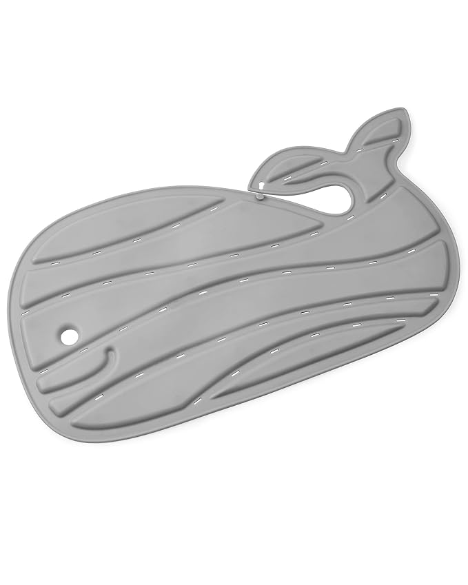 Skip Hop Non-Slip Baby Bath Mat, Moby, Grey & Baby Bath Spout Cover, Universal Fit, Moby, Grey