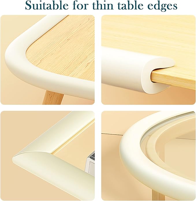 U Shape Edge Protectors for Glass Coffee Table,Foam Baby Proofing Safety Bumper Guard Strip,Corner Protectors for Kids,Extra Thick,Suitable for Furniture Fireplace,6.5 Ft/2m (Beige)