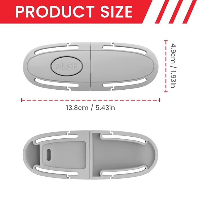 Universal Child Car Seat Chest Harness Clip – Kids Seat Belt Adjuster & Anti Escape Buckle Guard, Child Safety Car Seat Belt Lock Clip, Toddler Seatbelt Locking Clip for Stroller & Booster (Gray)