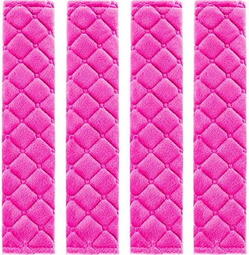 Tatuo 4 Pack Seat Belt Cover Extra Long Seat Belt Pads for Car Soft Comfort Shoulder Strap Covers Harness Pads Helps Protect Your Neck and Shoulder(10.6 Inch,Rose Red)